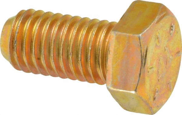 Made in USA Hex Head Cap Screw: 1/2-13 x 1″, Grade Steel, Zinc Yellow  Dichromate Finish 05728100 MSC Industrial Supply
