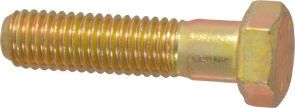 Made in USA 39108 Hex Head Cap Screw: 1/2-13 x 2", Grade 8 Steel, Zinc Yellow Dichromate Finish 