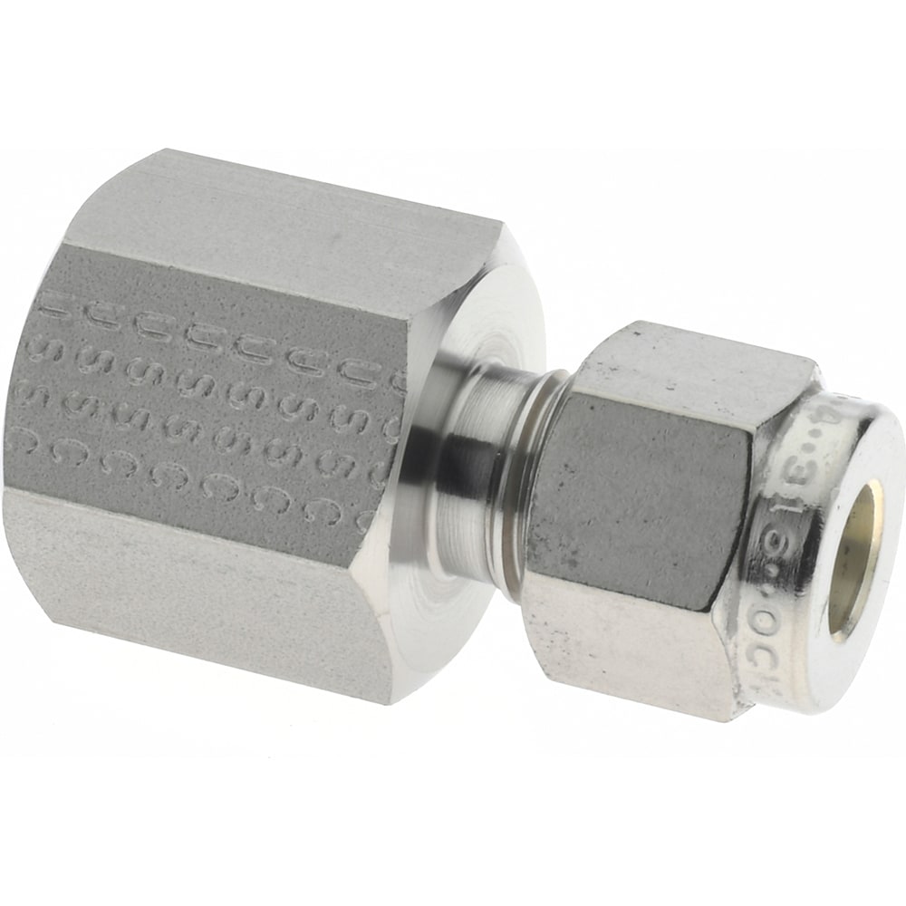 Parker 4FSC4N-316 Compression Tube Connector: 1/4-18" Thread, Compression x FNPT Image