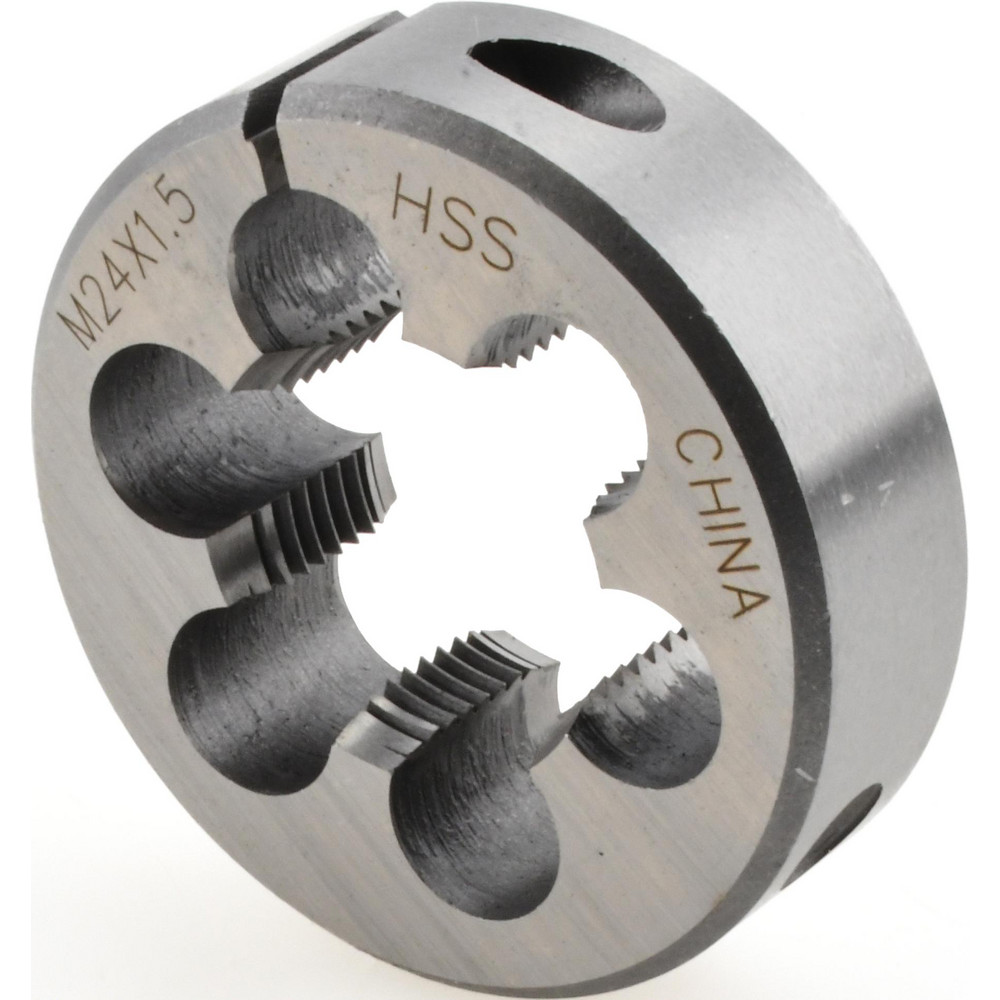 Round Die: M24x1.5, 2" OD, High Speed Steel