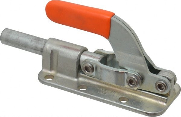 Lapeer PHL-2501 Standard Straight Line Action Clamp: 2,500 lb Load Capacity, 2" Plunger Travel, Flanged Base, Carbon Steel 