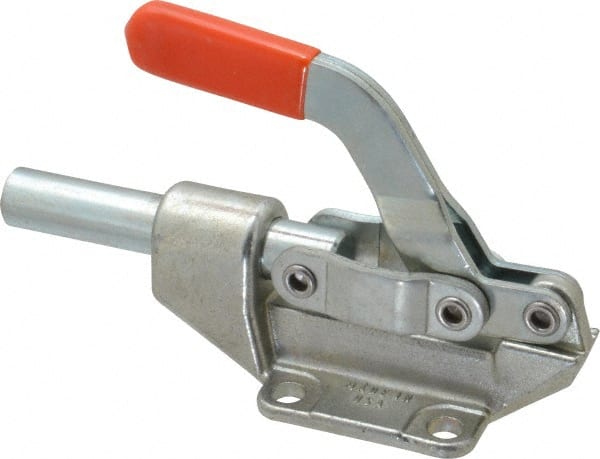 Lapeer PHL-850 Standard Straight Line Action Clamp: 850 lb Load Capacity, 1.625" Plunger Travel, Flanged Base, Carbon Steel 