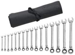 Combination Wrench Set: 7 Pc, 1/2" 11/16" 3/4" 3/8" 5/8" 7/16" & 9/16" Wrench, Inch
