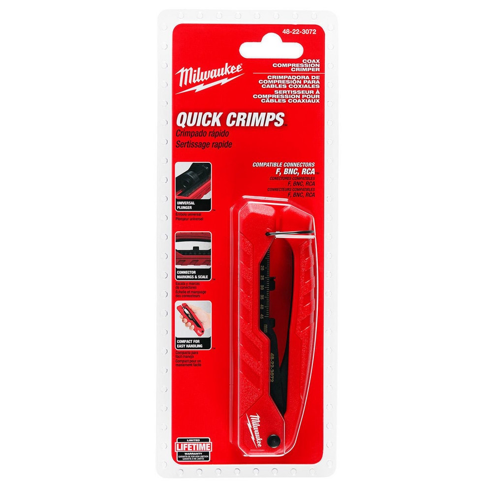 Crimpers; Handle Style: Ergonomic ; Type: Coax Compression Crimper ; Crimper Type: Coax ; Maximum Wire Gauge: 45 ; Capacity: 45 mm ; Handle Material: Rubber