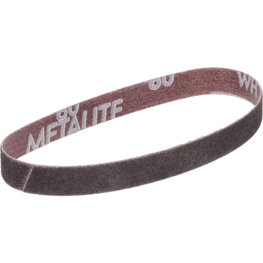 Abrasive Belt: 1/2" Wide, 12" OAL, 80 Grit, Aluminum Oxide - Coated, Coarse Grade, X Weighted, Wet & Dry,  Series R283