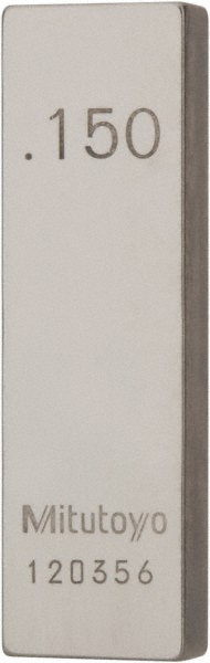 Rectangle Steel Gage Block: 0.15", Grade AS-1 - Accuracy Grade AS-1, Includes Certificate of Inspection