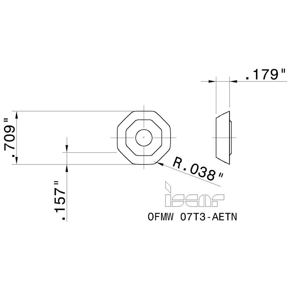 Iscar Milling Insert OFMW 07T3AETN IC908, Solid Carbide MSC Direct