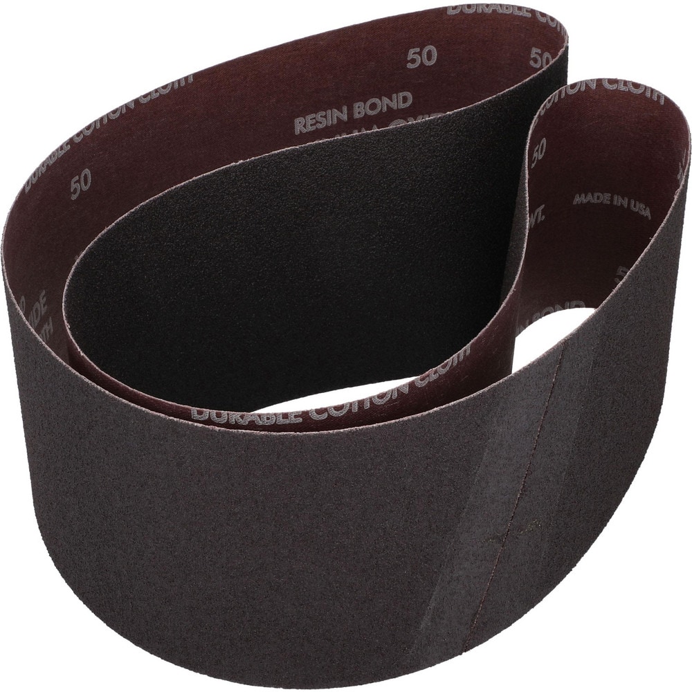 Abrasive Belt: 4" Wide, 54" OAL, 50 Grit, Aluminum Oxide