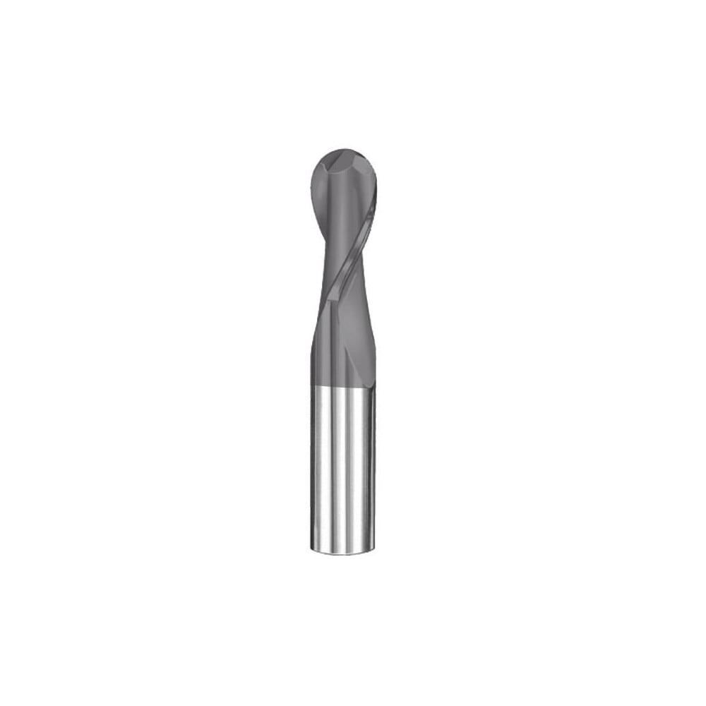 Ball End Mill: 0.4531" Dia, 1" LOC, 2 Flute, Solid Carbide