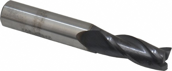 SGS 30836 Square End Mill: 13/32 Dia, 1 LOC, 7/16 Shank Dia, 2-3/4 OAL, 3 Flutes, Solid Carbide Image