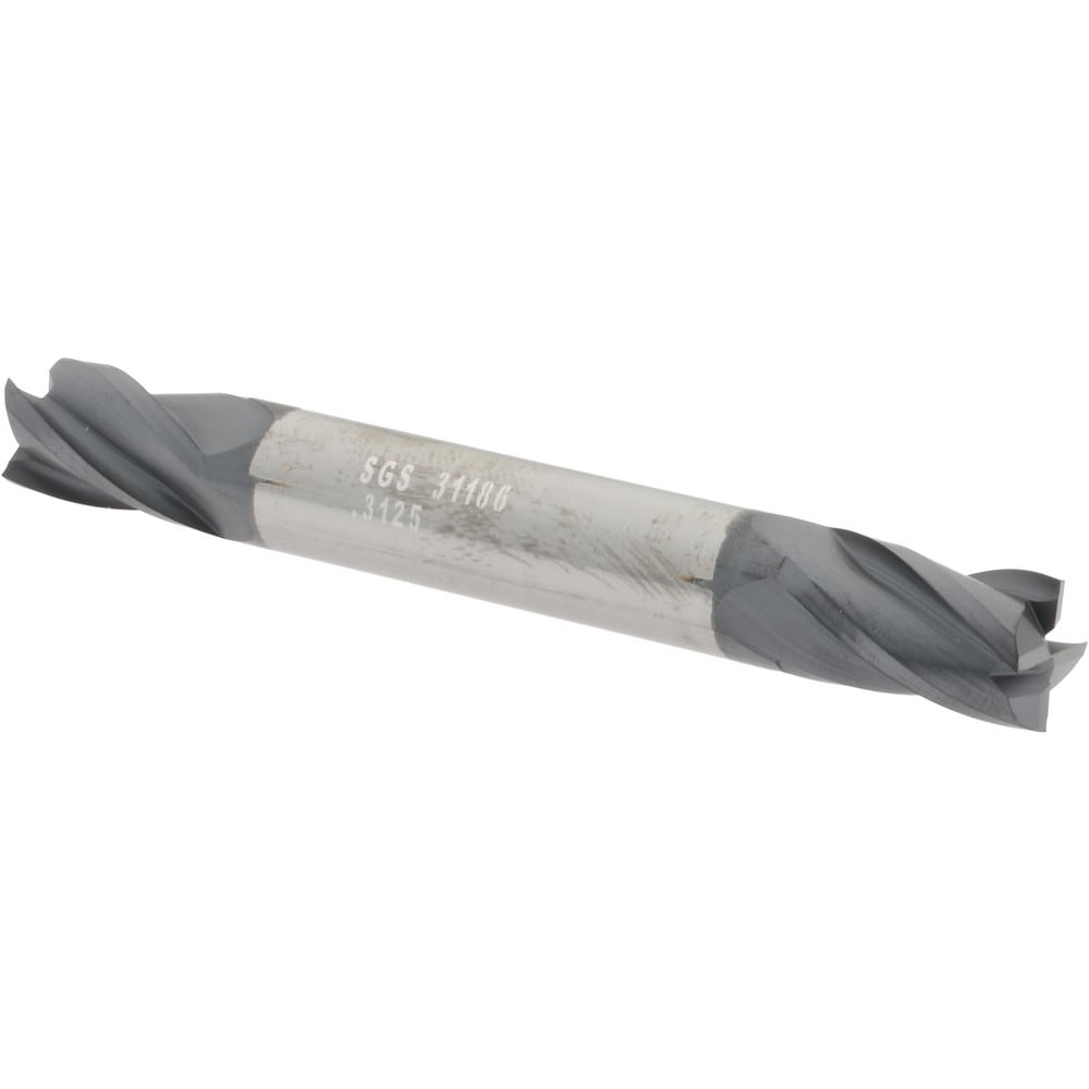 SGS 31186 Square End Mill: 5/16 Dia, 1/2 LOC, 5/16 Shank Dia, 2-1/2 OAL, 4 Flutes, Solid Carbide Image