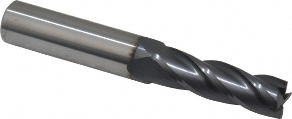 SGS 30011 Square End Mill: 21/64 Dia, 1 LOC, 3/8 Shank Dia, 2-1/2 OAL, 4 Flutes, Solid Carbide Image