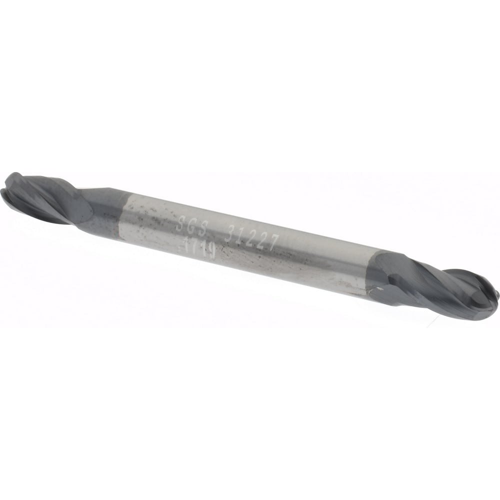 SGS 31227 Ball End Mill: 0.1719" Dia, 0.3125" LOC, 4 Flute, Solid Carbide Image