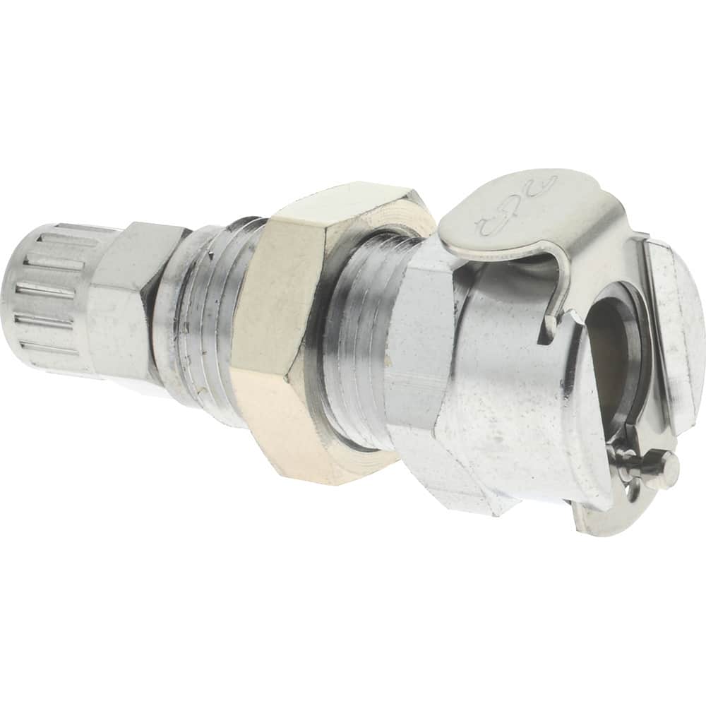 PTF Brass, Quick Disconnect, Valved Panel Mount Coupling Body