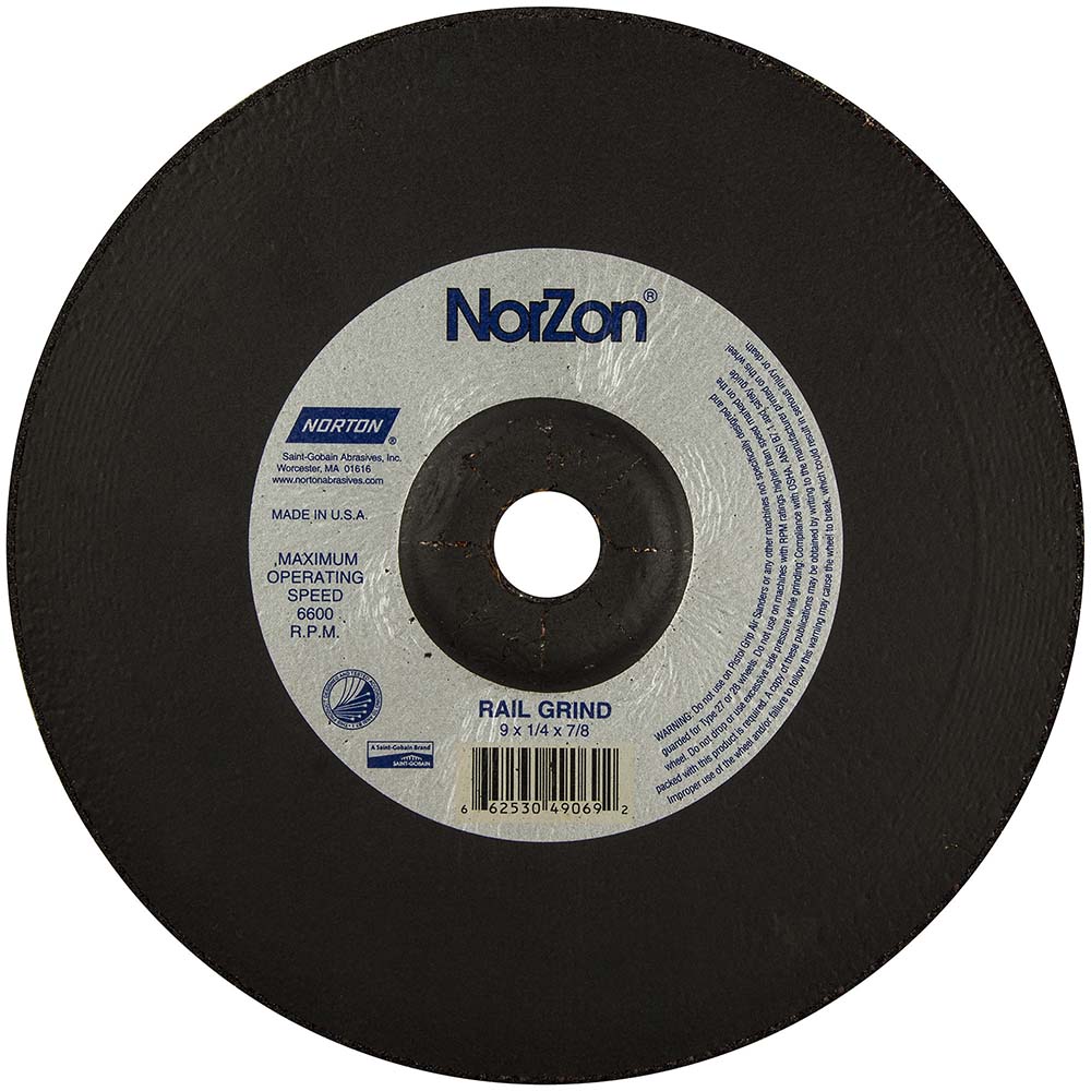 Depressed Center Wheel: Type 27, 9" Dia, Ceramic