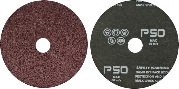 Fiber Disc: 5/8" Hole, 50 Grit, Aluminum Oxide
