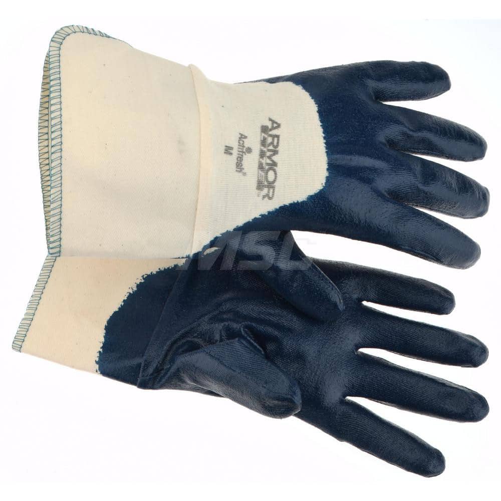 General Purpose Work Gloves: Medium, Nitrile Coated, Cotton