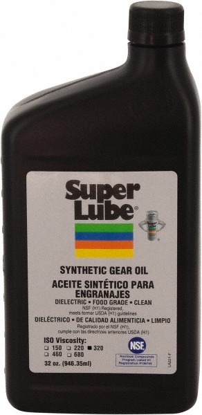 Super Lube® Synthetic Gear Oil: 0.25 gal Bottle, ISO 320  - -45&deg;F to 450&deg;F, ISO 320
