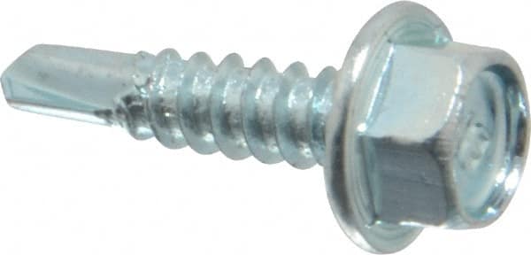 #10, Hex Washer Head, Hex Drive, 3/4" Length Under Head, #3 Point, Self Drilling Screw