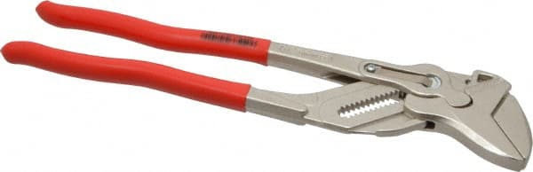 Knipex 8603300 Tongue & Groove Plier: 2-3/8" Cutting Capacity, Smooth Jaw 