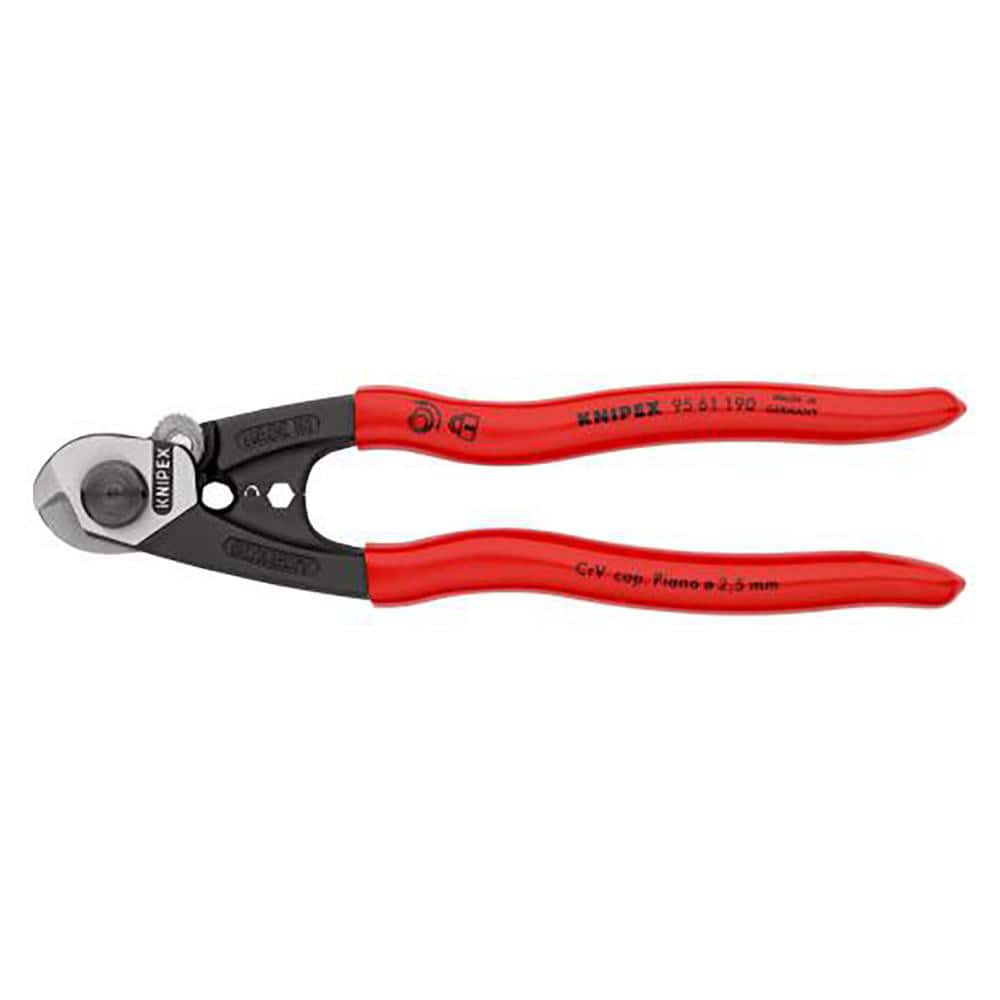 Cable Cutter: 0.25" Capacity, 7-1/2" OAL