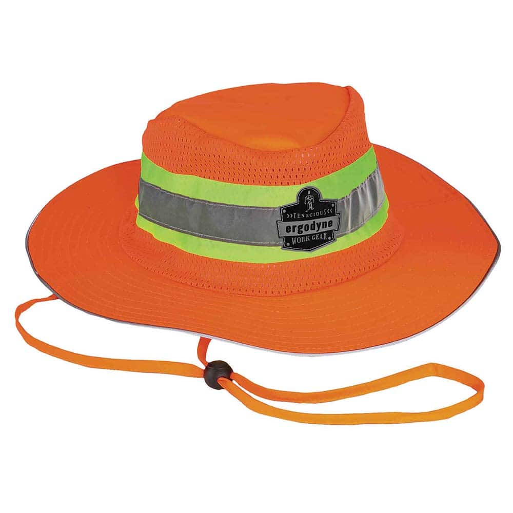 Ranger Hat: Polyester, Lime, Orange & Silver, Large/X-Large, Solid & Stripes