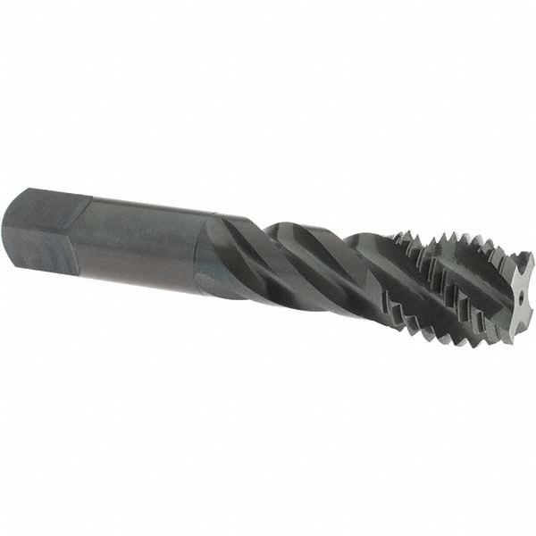 Spiral Flute Tap: #1-8 UNC, 4 Flutes, Modified Bottoming, Vanadium High Speed Steel, Oxide Coated