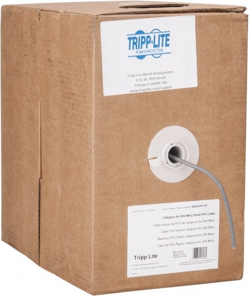 Tripp-Lite N022-01K-GY Ethernet Cable: Cat5e, 24 AWG, 350 MHz, Unshielded 