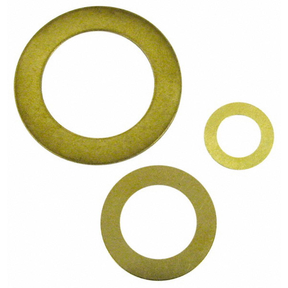 #4 Screw, Standard Flat Washer: Grade Commercial Brass, Bright/Uncoated - 0.1170" ID, 0.3740" OD, 0.0290" Thick