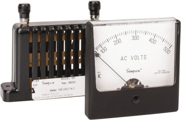 Simpson Electric - Analog, AC Voltmeter, Panel Meter - 05915145 - MSC  Industrial Supply