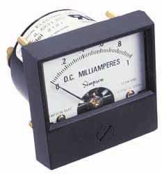 Analog, DC Milliamp, Panel Meter - 60 Hz, 43 Ohms at 60 Hz