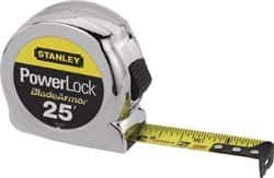 Stanley 33-525 Tape Measure: 25 Long, 1" Width, Yellow Blade 
