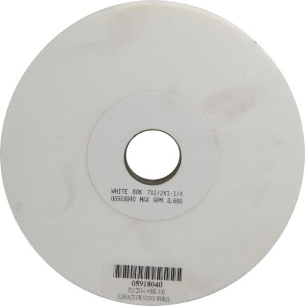 Grier Abrasives T1-7W31067 Surface Grinding Wheel: 7" Dia, 1/2" Thick, 1-1/4" Hole, 80 Grit, K Hardness 