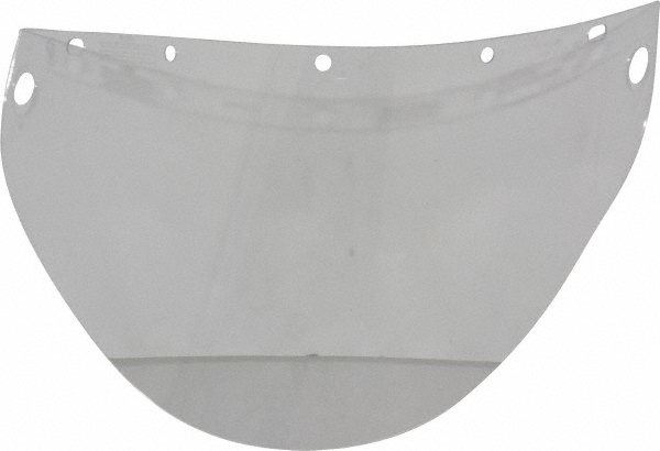 Face Shield Windows & Screens: Face Shield, 9.75" High, 0.06" Thick - 9-3/4" High x 19" Wide x 0.06" Thick, For Fibre-Metal F400 F500 & FH66 FM70 FM71 Brackets