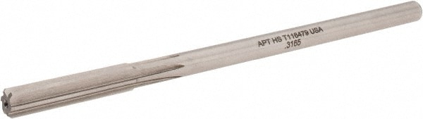 Alvord Polk 10581 Chucking Reamer: 0.3165" Dia, 6" OAL, 1-1/2" Flute Length, Straight Shank, High Speed Steel Image