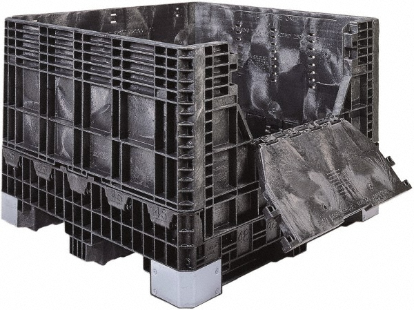 Bulk Storage Container: Polyethylene, Collapsible Bulk - Gray