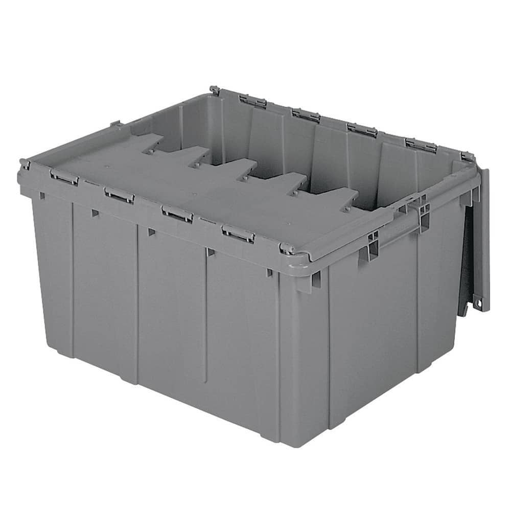 Polyethylene Attached-Lid Storage Tote: 80 lb Capacity