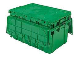 AKRO-MILS AR2717120204000 Polyethylene Attached-Lid Storage Tote: 100 lb Capacity 