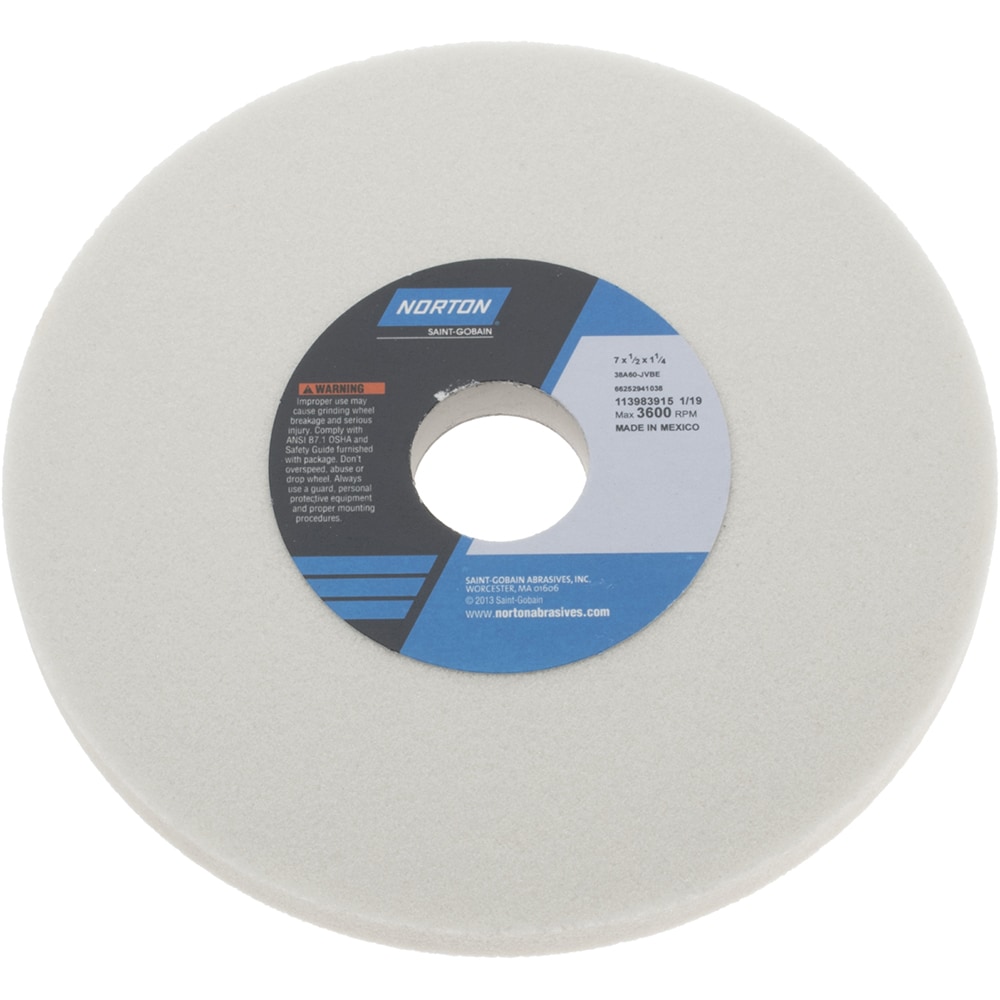 Norton 7 Diam X 1 1 4 Hole X 1 2 Thick J Hardness 60 Grit Surface Grinding Wheel Msc Industrial Supply