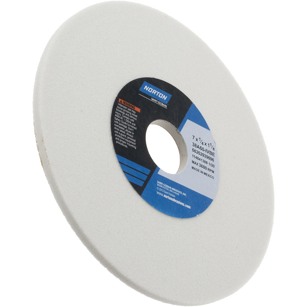 Norton Surface Grinding Wheel 7" Dia, 1/4" Thick, 11/4" Hole, 60 Grit, I Hardness 05948625
