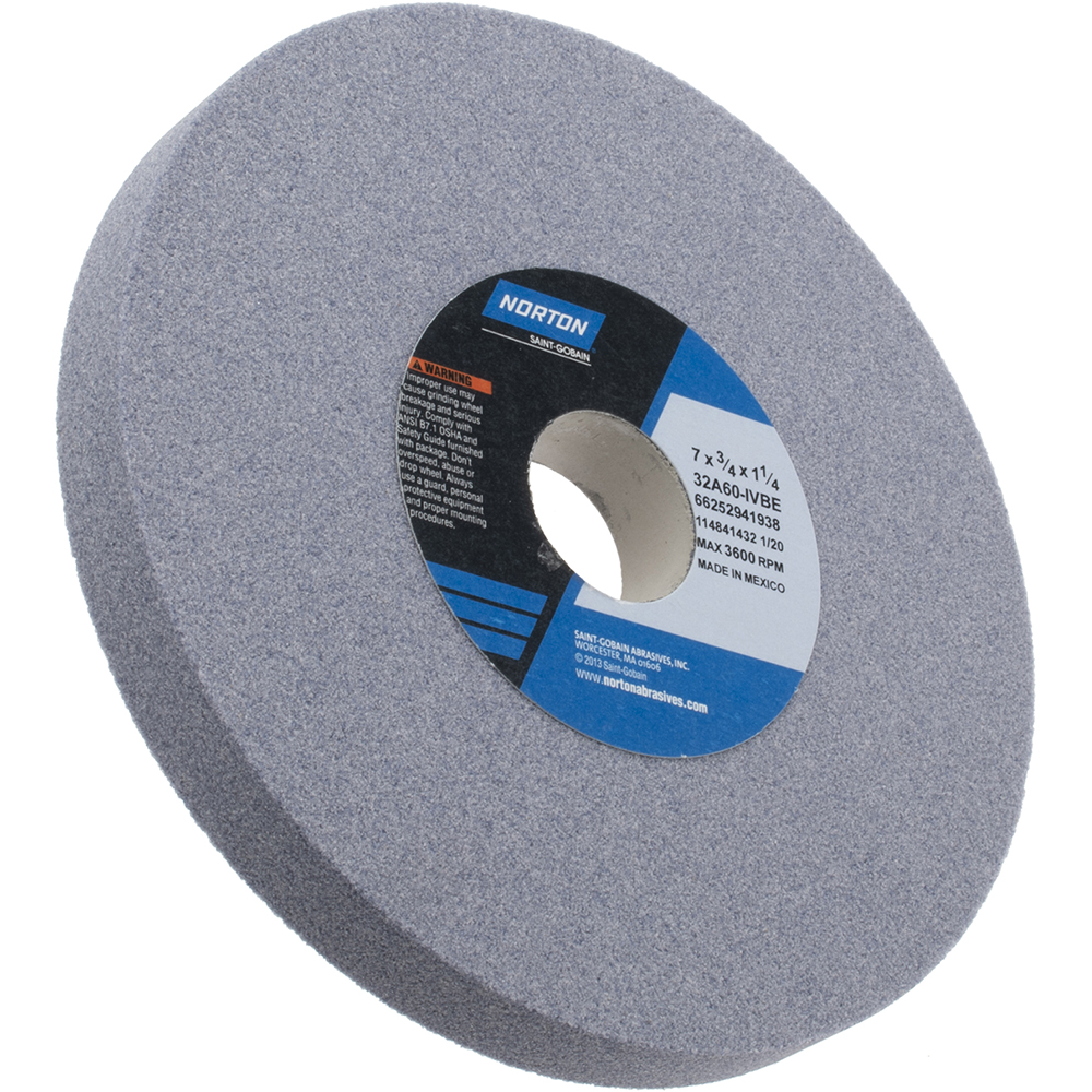 Norton Surface Grinding Wheel 7" Dia, 3/4" Thick, 11/4" Hole, 60