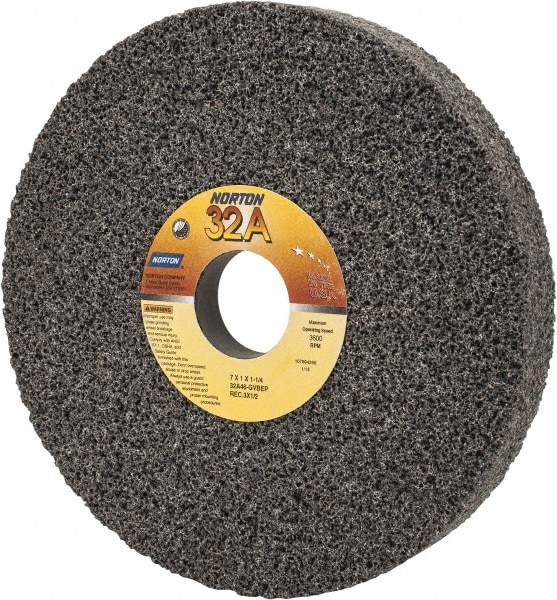 Norton 66252942825 Surface Grinding Wheel: 7" Dia, 1" Thick, 1-1/4" Hole, 46 Grit, G Hardness Image