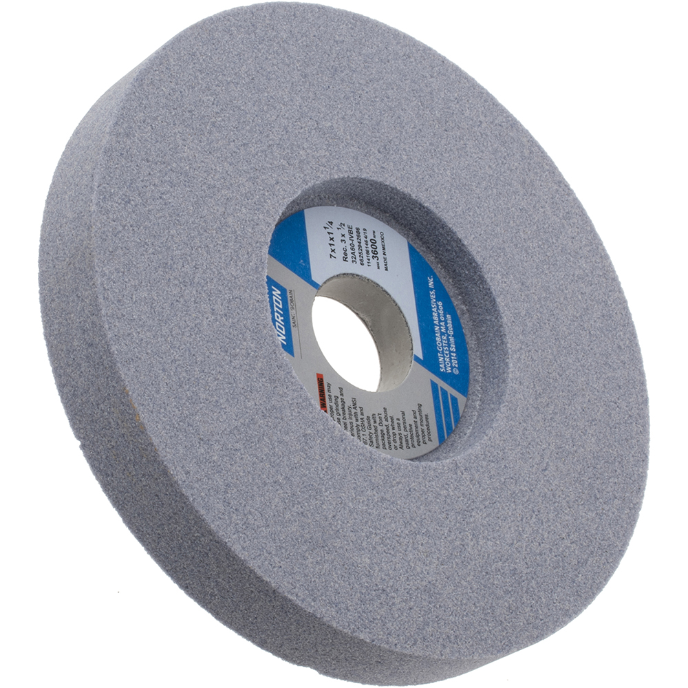 Norton 7" Diam x 11/4" Hole x 1" Thick, I Hardness, 60 Grit Surface