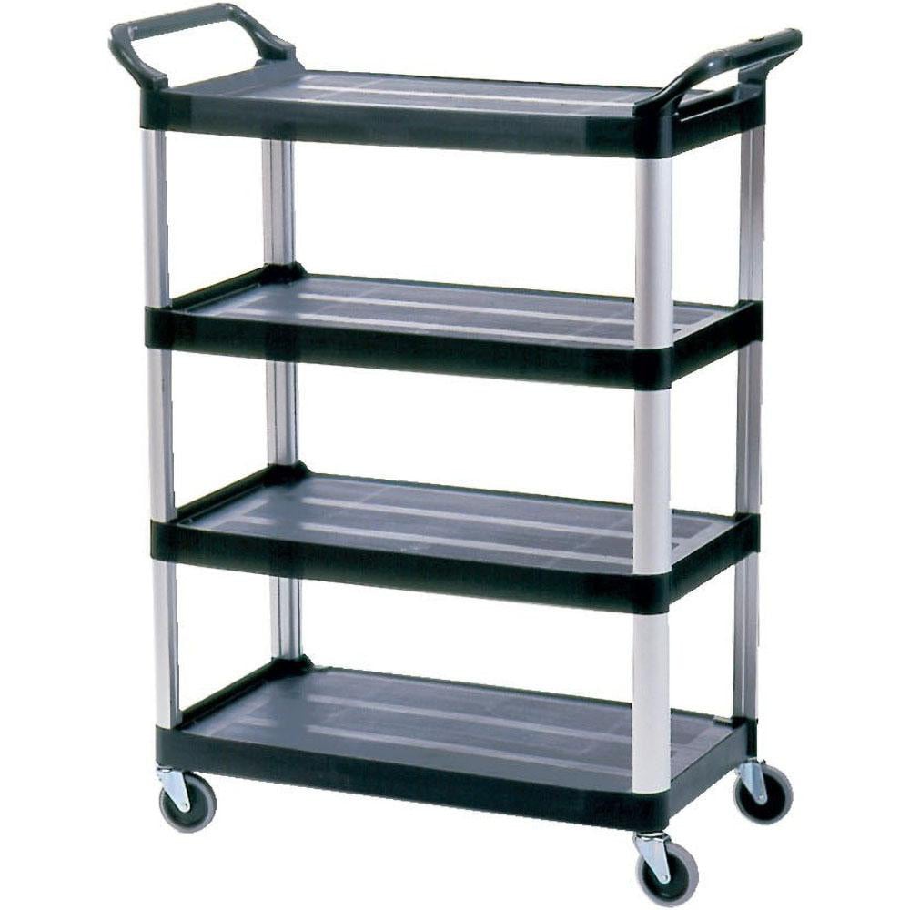 Rubbermaid FG409600BLA Standard Utility Cart: Plastic, Black Image