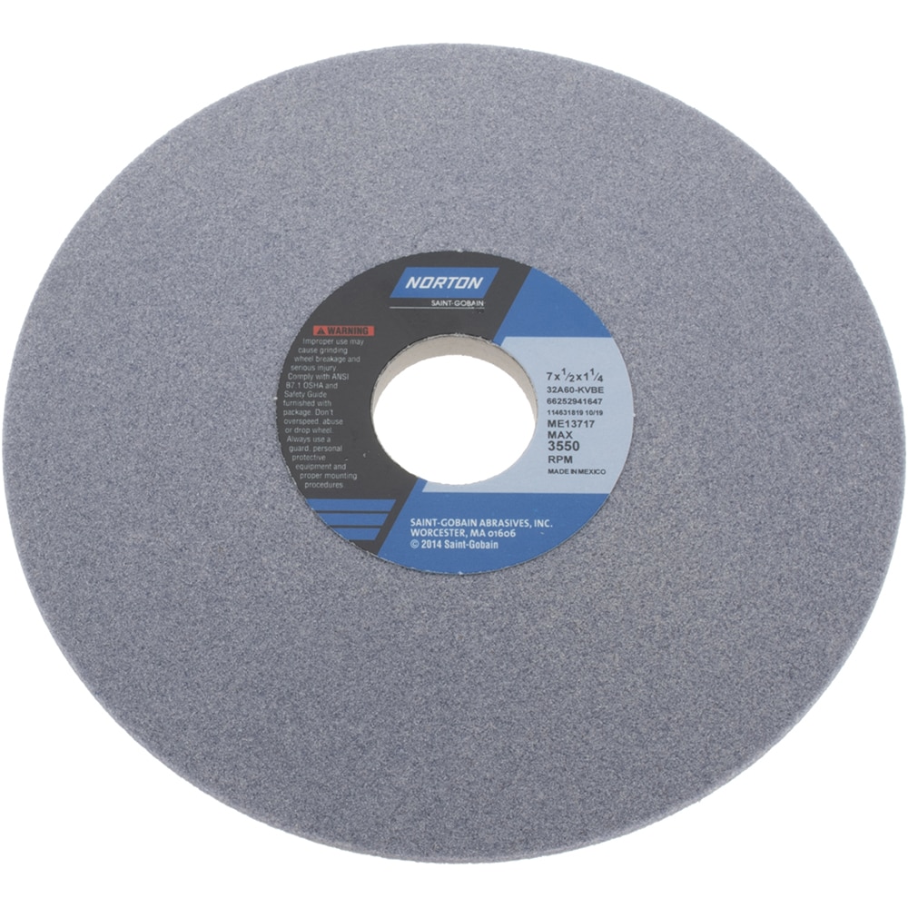 Norton 66252941647 Tool & Cutting Grinding Wheel: 7" Dia, 60 Grit, K Hardness, Type 12 Image