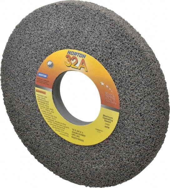 Norton 66253160283 Surface Grinding Wheel: 10" Dia, 3/4" Thick, 3" Hole, 46 Grit, G Hardness Image