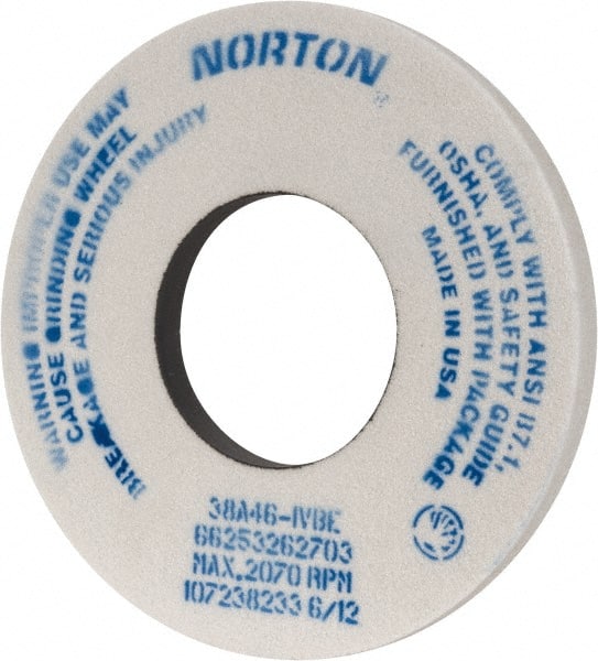Norton 66253262703 Surface Grinding Wheel: 12" Dia, 1" Thick, 5" Hole, 46 Grit, I Hardness 