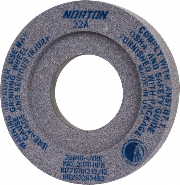 Norton 66253263483 Surface Grinding Wheel: 12" Dia, 2" Thick, 5" Hole, 46 Grit, J Hardness Image