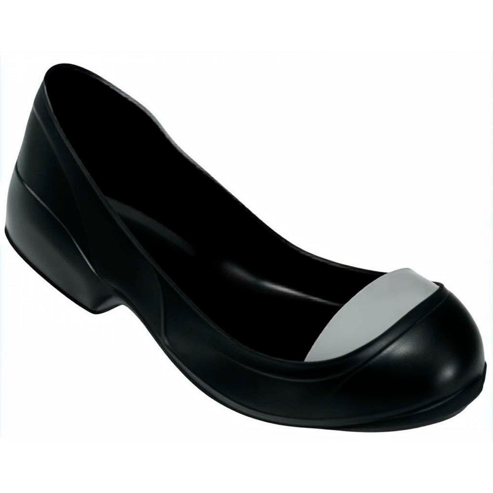 General Purpose Overshoe: Men's Size 5 to 6 - 3" High, Steel Toe, Non-Slip Sole, Rubber & Steel Toe Upper, Black