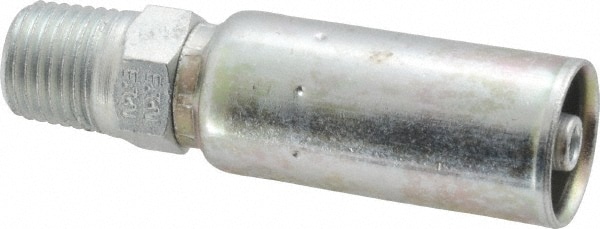 Hydraulic Hose Male Pipe Rigid Fitting: 0.25" ID, 0.25" OD, 4 mm, 1/4-18